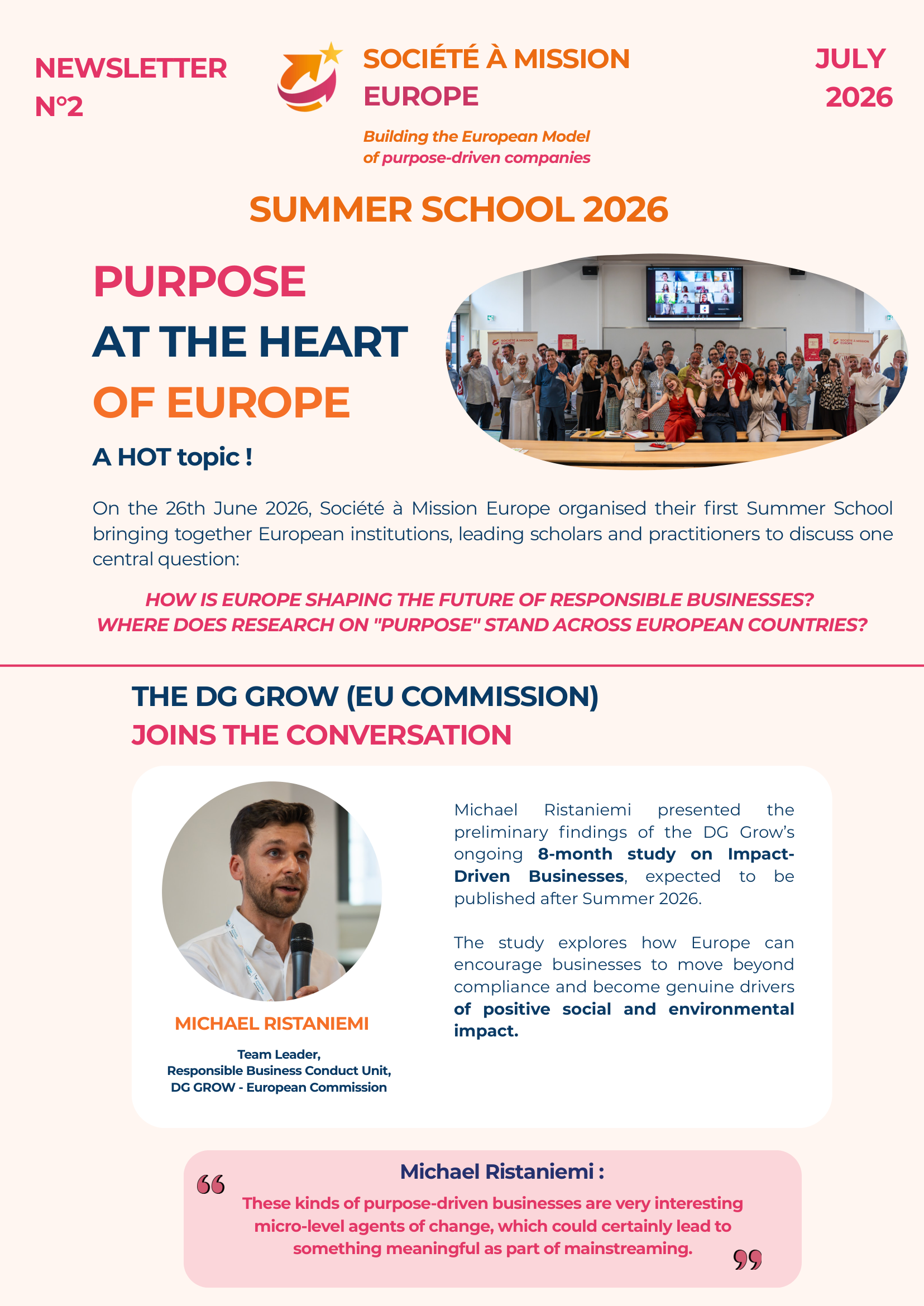 Newsletter N°2 — Summer School 2026